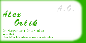 alex orlik business card